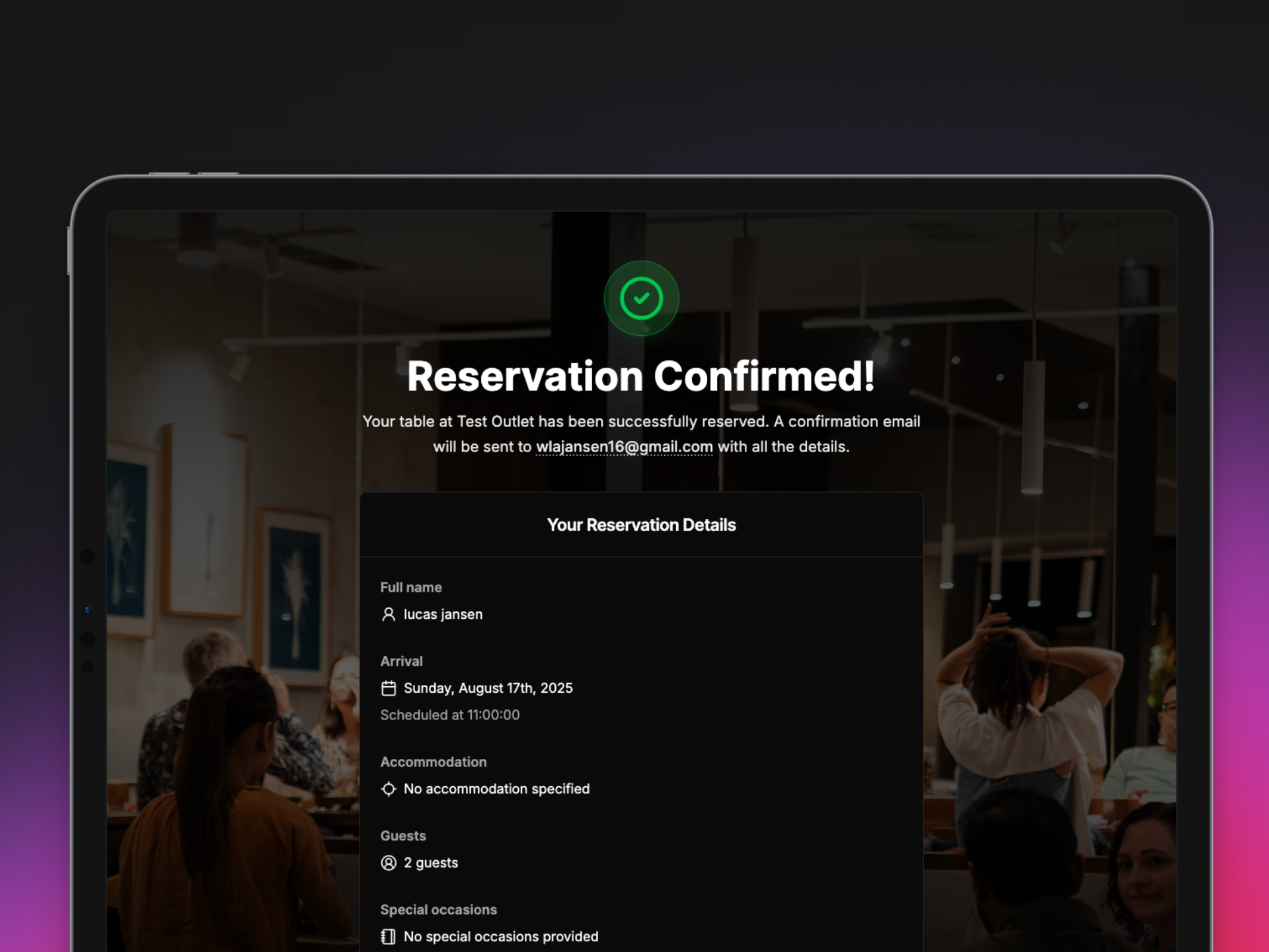 Your booking page. Not ours.